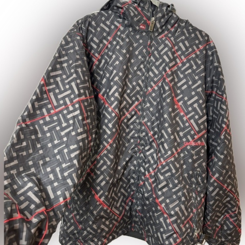 Quicksilver vintage Black and Red Patterned men’s medium Jacket